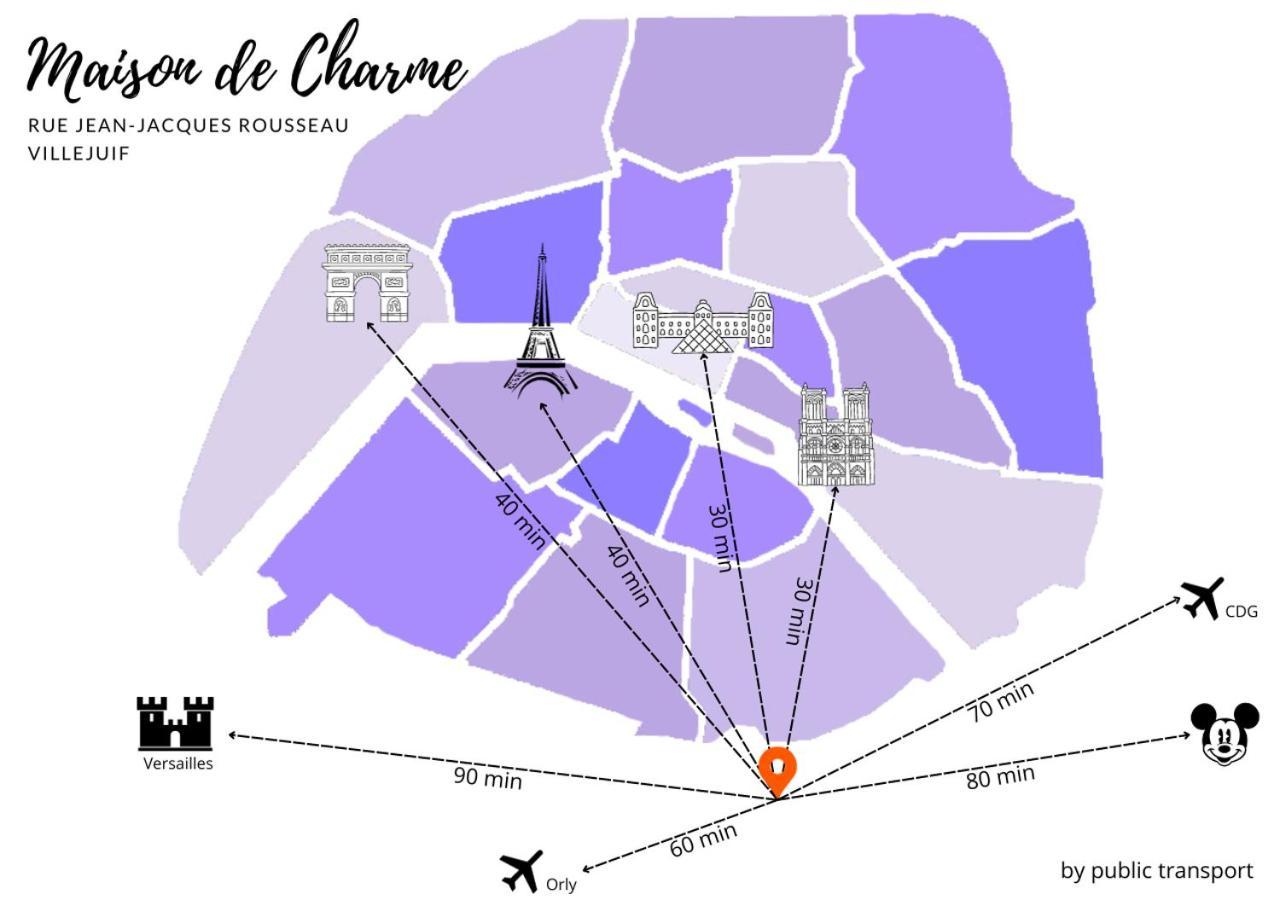 Maison De Charme - Parking Gratuit Pres De Paris & Metro 빌쥐이프 외부 사진